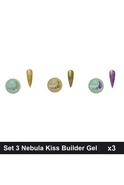 global fashion Set 3 Nebula Kiss Builder Gel 15g - Nr.06, Nr.14, Nr.08
