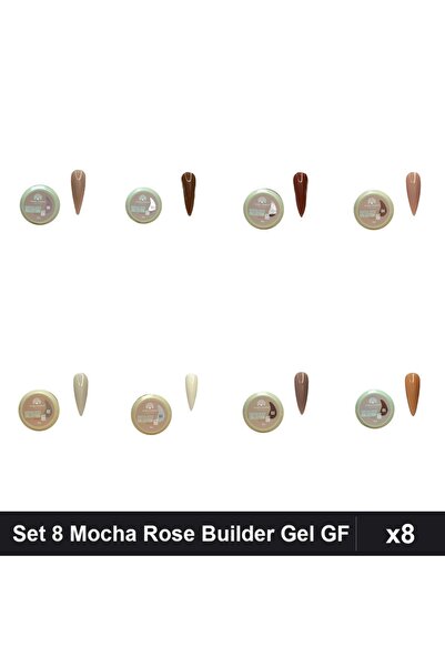 global fashion Set 8 Mocha Rose Builder Gel 15g - Nr.01-09 Constructie