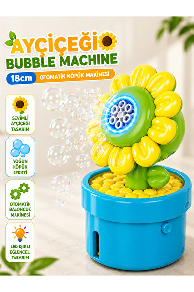 TOYZ PLAY LED Işıklı Baloncuk Çıkaran Saksılı Çiçek Otomatik Bubble Machine Ç...