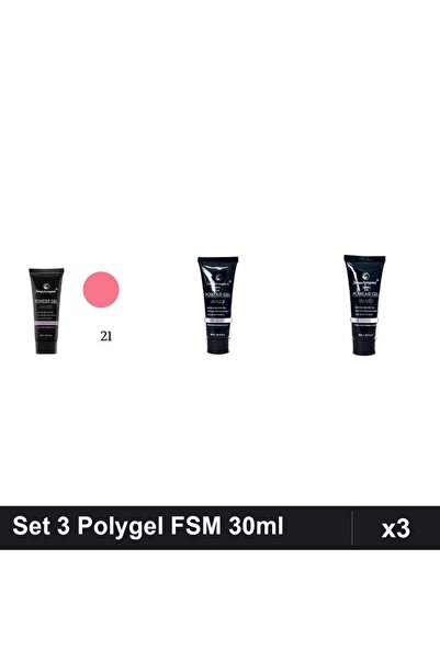 FSM Set 3 Polygel 30ml - Nr.21, Nr.14, Nr.23 - Constructie Unghii