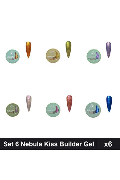 global fashion Set 6 Nebula Kiss Builder Gel 15g - Nr.01 Nr.05 Nr.07 Nr.09 Nr...
