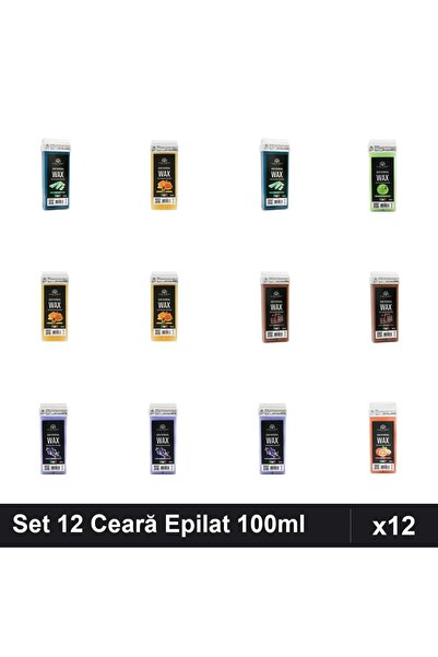 global fashion Set 12 Ceară Epilat Unică Folosință 100ml - 6 Nuanțe: Aloe Ver...