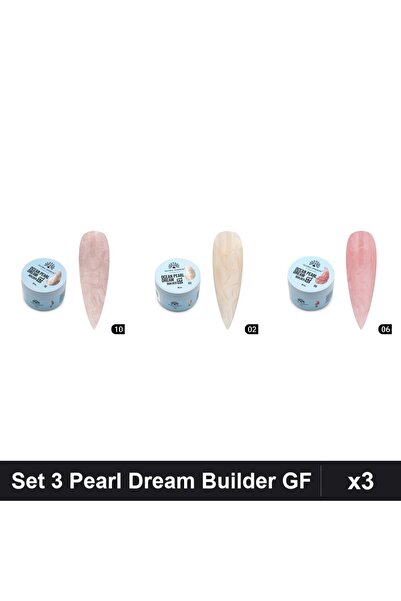 global fashion Set 3 Ocean Pearl Dream Builder 15g - Nr.02, Nr.06, Nr.10