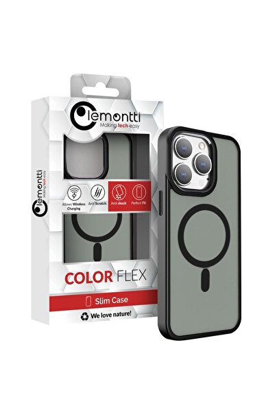 lemontti Husa Color Matte MagSafe iPhone 15 Pro Negru