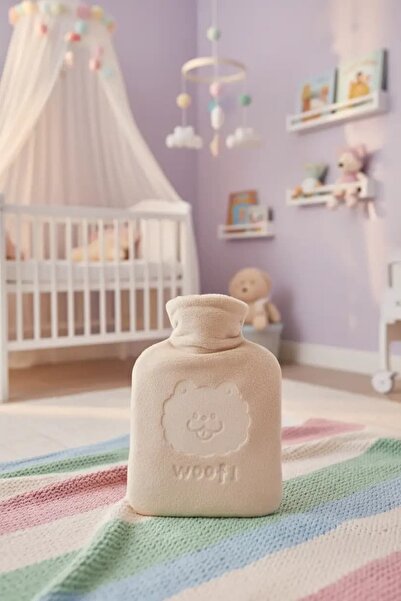 Miniso Lisanslı Hayvan Serisi Sıcak Su Torbası – 500 mL Bej Peluş Kılıflı Ter...