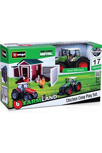 BBURAGO AST. metal, Tractor, asamblat, 10 cm, 3 brațe.