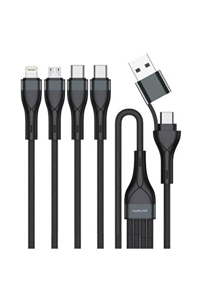 4smarts Cablu USB-C/USB-A 4 în 1, 1.2m, negru