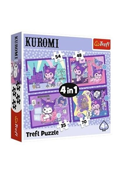 Trefl Puzzle 4 în 1 Dzie≈Ñ Kuromi Hello Kitty