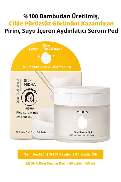 MIDHA Rice Essence (KOREANDBEAUTY) Toner Pad | Cilt Dengeleyici Pirinç Esansl...