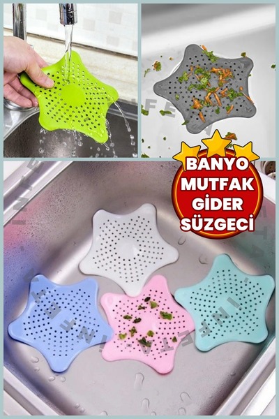 İnfeta 1 Piece Sink Bathroom Bathtub Drain Strainer Sink Anti-Clogging Silico...