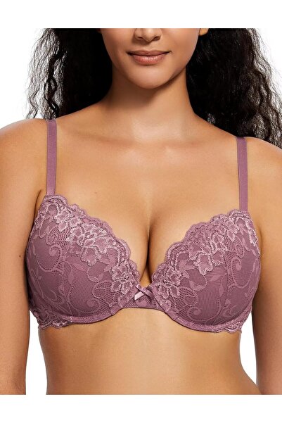 Other Women’s Push-Up Bra, with Lace, Comfortable Padded Underwired Bra, Lift...