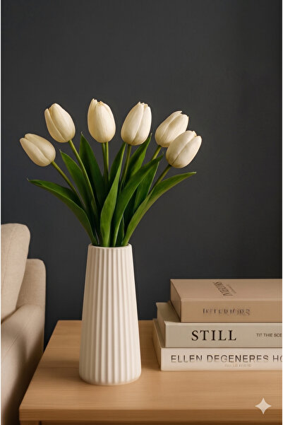 Mergen Art Vază decorativă cu dungi 17 cm Design modern pentru casă, elegantă...