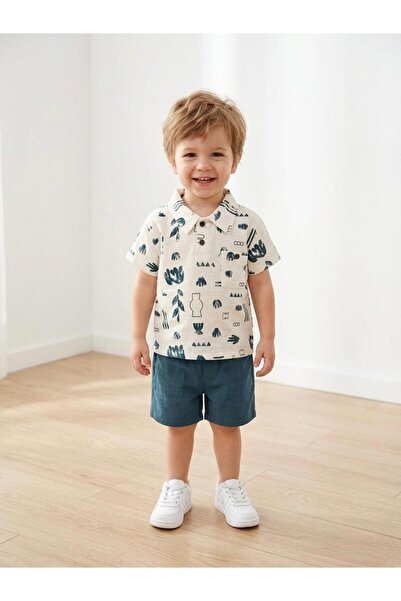 Miniminnakkidswear Baby Boy Shirt and Shorts Set 6-24 Months