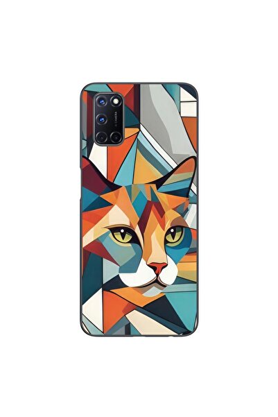 OEM Husa compatibila cu Oppo A72 Silicon Gel Tpu Model Cubic Cat Art