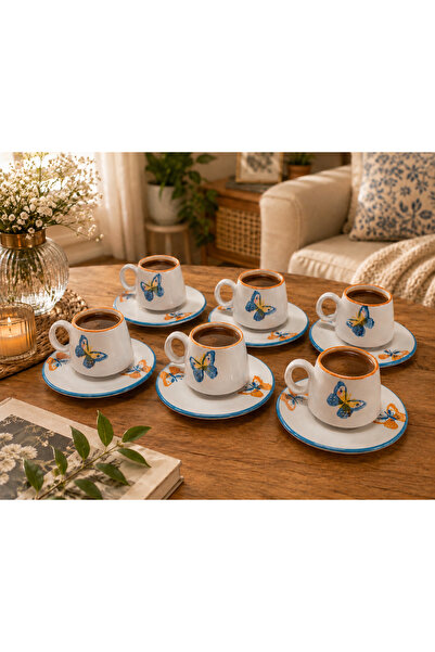 Yasvera Ceramics 6 kişilik 12 parça Lüxs kahve fincanı
