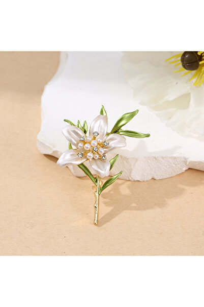 asc.home Zambak çiçeği broş . 4 cm yukseklik