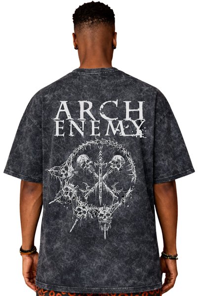 SEVBANO Arch Enemy Rock Metal Music Band Printed Unisex Oversize Vintage Wash...