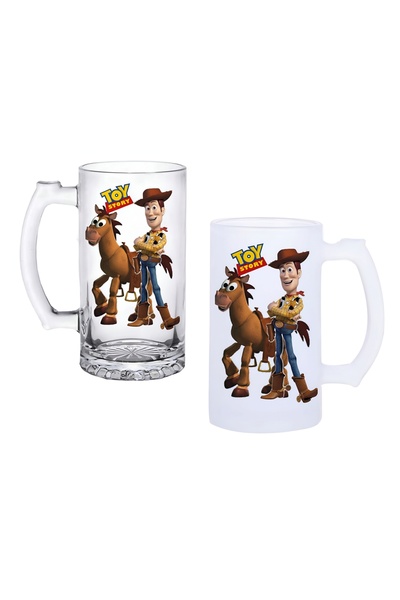 Ghostbastır Toy Story Beer Glass with Handle, Available in Frosted or Transpa...