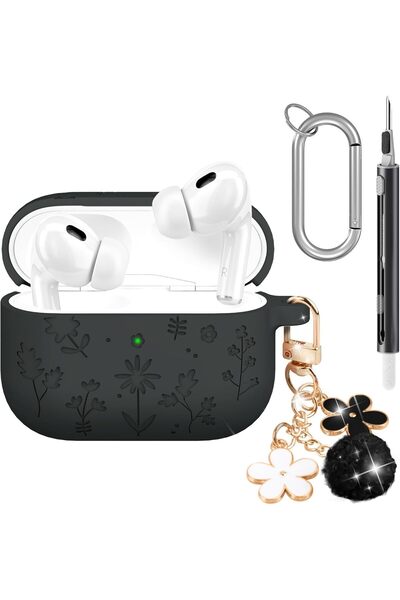 Arabest AirPods Pro 3 Case,Cute Cherry Blossom Keychain,Soft Silicone Shockpr...