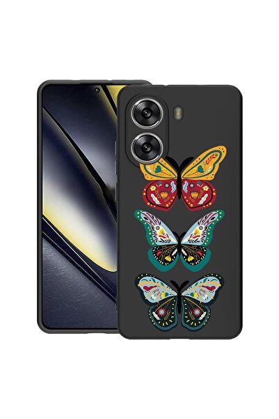 bestcase Калъф за Poco X7 Pro 5G, Пеперуда, Тънък силиконов 0.8ММ, Удароустой...
