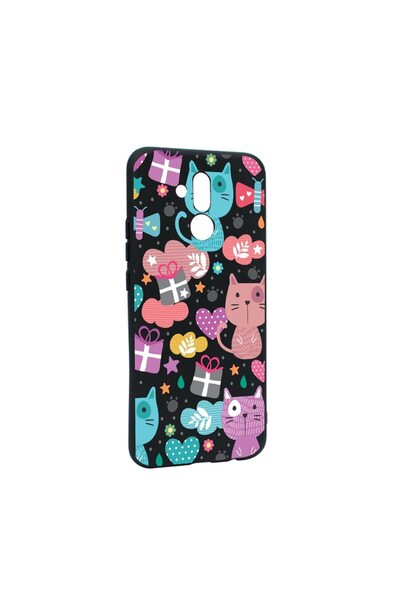 bestcase Θήκη σιλικόνης συμβατή με Huawei Mate 20 Lite, Χαριτωμένο Γάτα, ανθε...