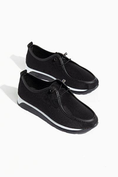 camaiore Pantofi casual pentru femei din piele intoarsa neagra cu talpa ortop...