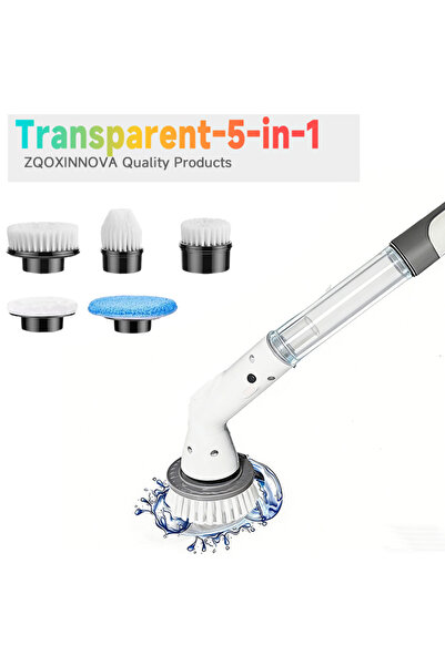 Choice3 Transparent 5-in-1 Household Cordless Spin Scrubber Multipurpose Clea...