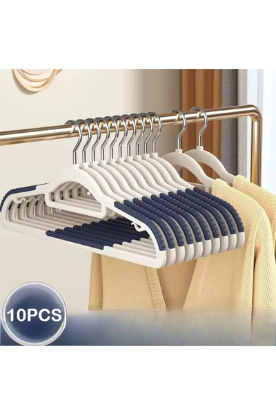 choice2 10pcs Blue 10Pcs Set of Non-slip Hangers Sturdy and Durable Rotating ...