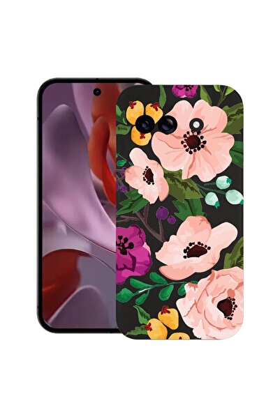 bestcase Калъф за Google Pixel 9a, Пастелни цветя, Тънък силиконов 0.8ММ, Уда...