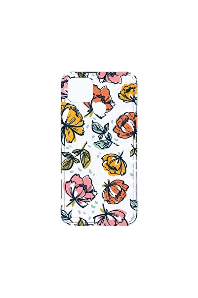 bestcase Διαφανής Θήκη Σιλικόνης 2MM, Συμβατή με Realme C21, Λουλούδια - Παστ...