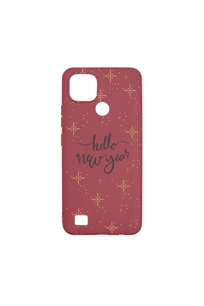 bestcase Θήκη σιλικόνης, Συμβατή με Realme C21, Καλή Χρονιά, ανθεκτική στη φθ...