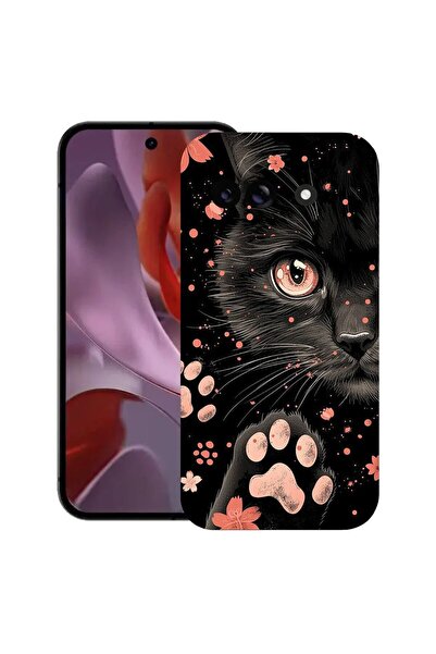 bestcase Ултра тънък TPU калъф, съвместим с Google Pixel 9a, Black Cat, 19263...
