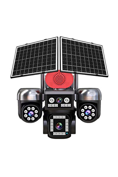 TEKNO SOLAR 4 Kameralı E-SIM Güneş Enerjili Güvenlik Kamerası – Çift Güneş Pa...