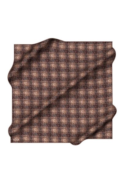 Aker Silk Scarf - Spring-Summer 2026 - 9119701-331 - Sura - Retro Plaid Pattern