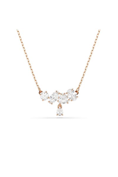 Swarovski Mesmera Kolye, Karışık kesimler, Beyaz, 18k pembe altın rengi yüzey