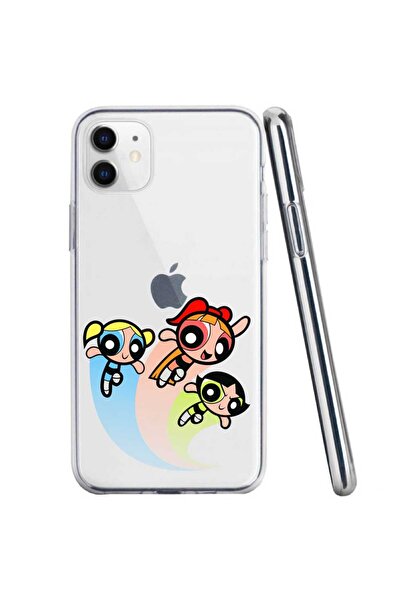 OEM Husa compatibila cu Apple iPhone 11 Silicon Transparenta Model Powerpuff ...