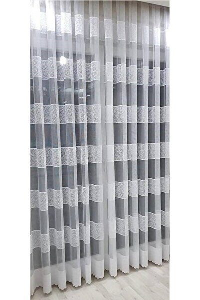 farbateks New Fashion Tulle Curtain with Intermediate Bands 3 Layers Pleated ...