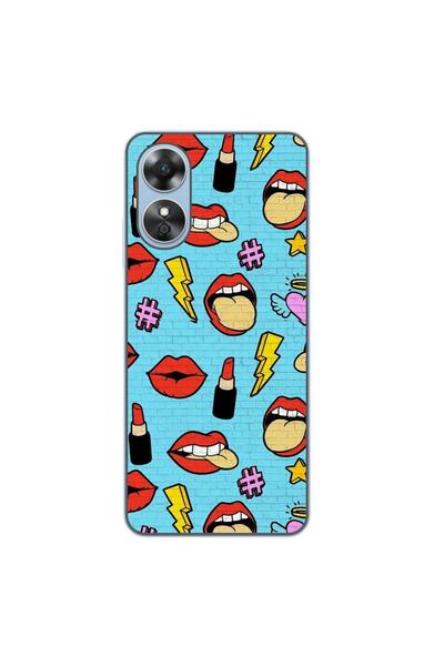 OEM Husa compatibila cu Oppo A17 Silicon Gel Tpu Model Pop Art Lips