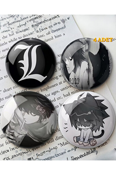 Toum Death Note Tasarım Rozet 70 mm PVC Kaplı Çanta Ceket Yaka Aksesuarı