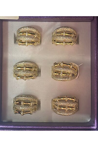 XUPING JEWELRY Xuping Taş İşlemeli Gold Kaplama Kadın Yüzük