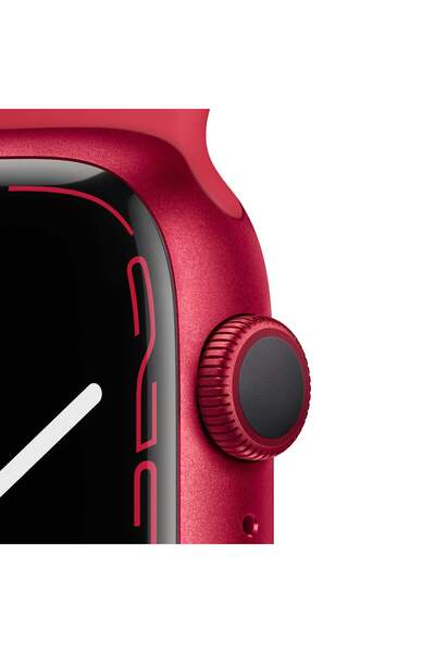 Apple ساعة سلسلة 7 مع نظام تحديد المواقع العالمي، 45 ملم، هيكل ألومنيوم (PRODUCT)RED مع حزام رياضي (PRODUCT)RED - عادي