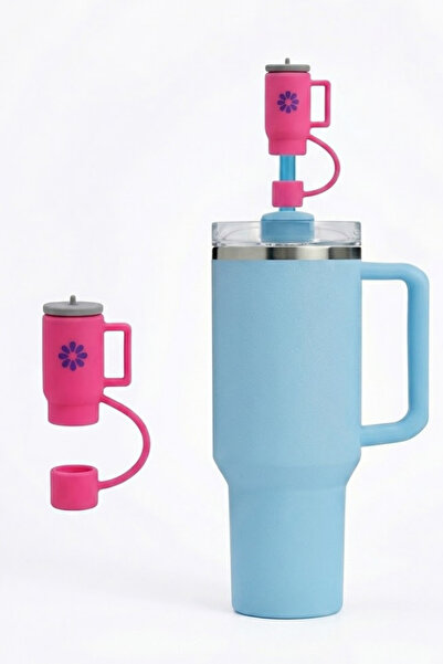 Kelira 1 Piece Thermos Compatible Accessory / Pink Thermos Figured Straw Prot...