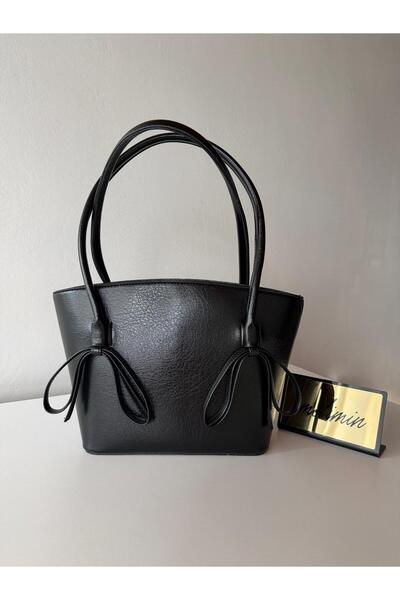 emelimin Women's Black Coquette Model Bow Shoulder Bag