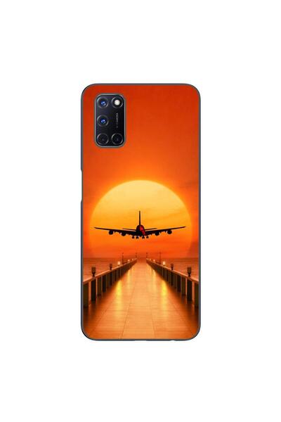 OEM Husa compatibila cu Oppo A72 Silicon Gel Tpu Model Airplane Sunset