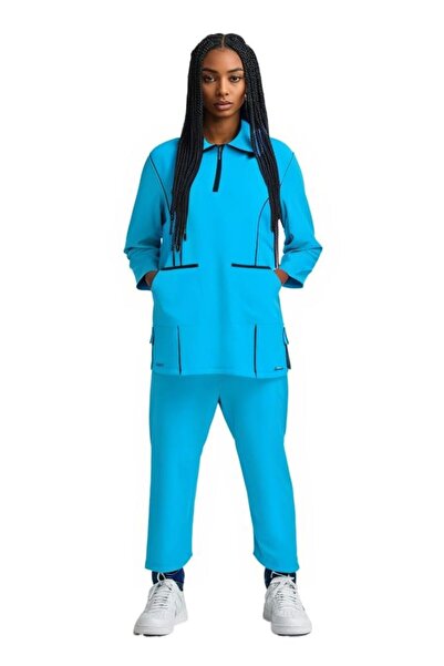 Peach Housemaid Uniform/Nurse Uniform/Medical Scrub Set with Black Piping - T...