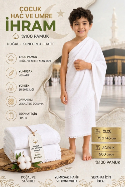 Federico Fabrizio Mekke Collection 100% Cotton 75X145 cm Children's Hajj Umra...