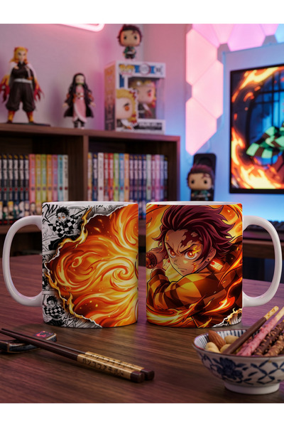 Vulpes Demon Slayer Tanjiro Kamado Tasarımlı Anime Kupa Bardak