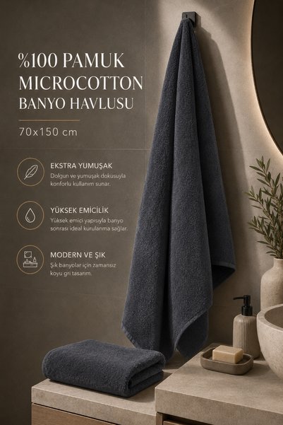 TAYA HOME 100% Cotton Microcotton Bath Towel 70X150 cm Extra Soft High Absorbent Towel