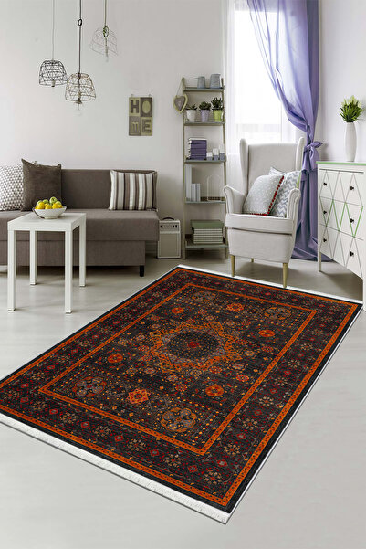Pamuklife Halı Pamuk Dokuma Taban Yıkanabilir Halı PL014 Hardal