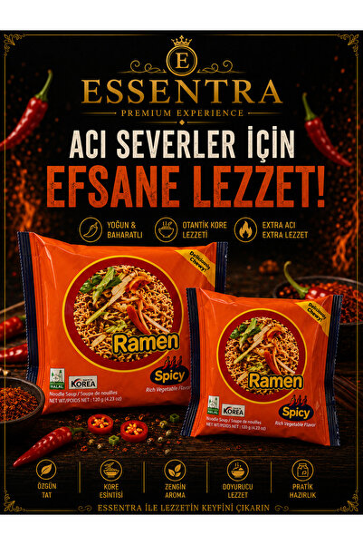 Essentra Home ESSENTRA Ramen Kore Usulü Hazır Ramen 2’li Paket
